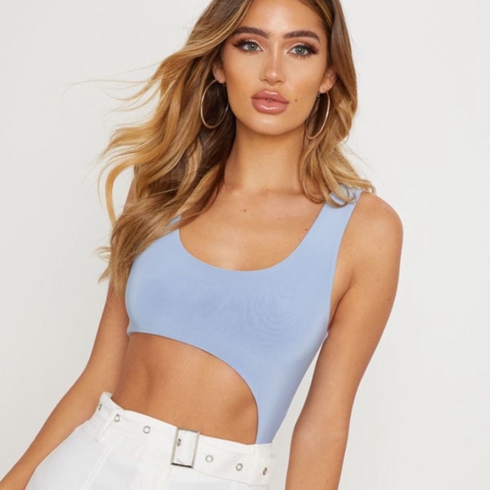 Light Blue Cut Out Bodysuit
